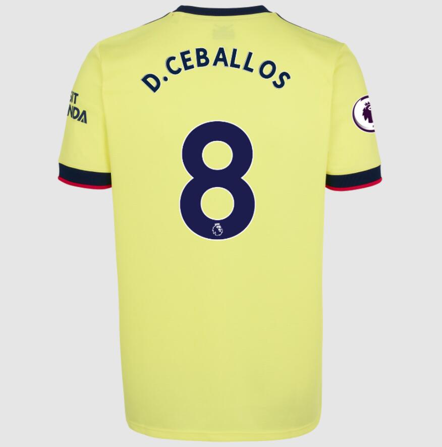 2021/22 Arsenal Away Kit Soccer Jersey with Dani Ceballos 8 printing